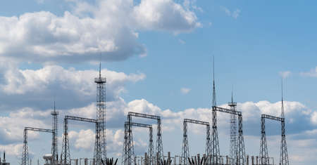 Power station on a background of blue sky