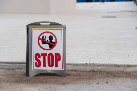 Stop sign on the streetの写真素材