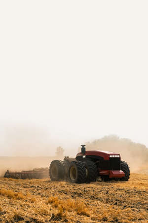 Autonomous unmanned tractorの写真素材