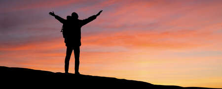 Silhouette of a traveler