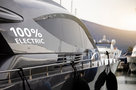 Electric yacht conceptの写真素材