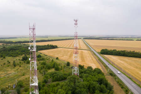 Telecommunication towers in the countryside