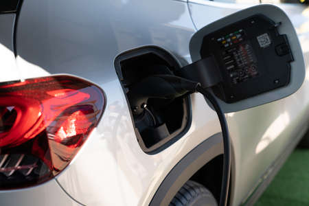 Close up of electric car