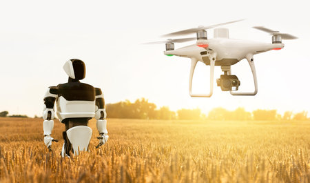 Robot farmer and drone