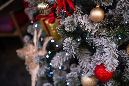 Christmas tree decoration close up.の写真素材