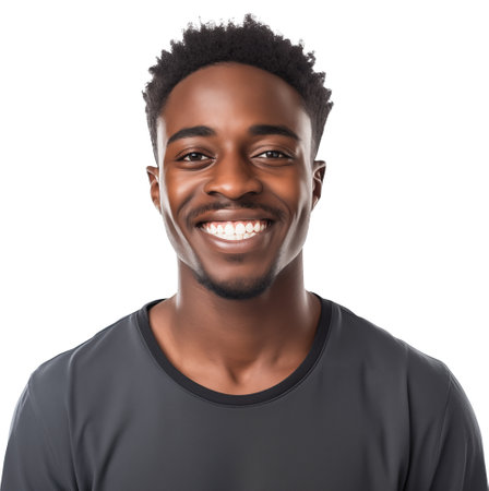 Portrait of smiling black man. Isolatedの素材