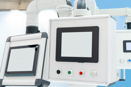 Controller with display in a smart factory.