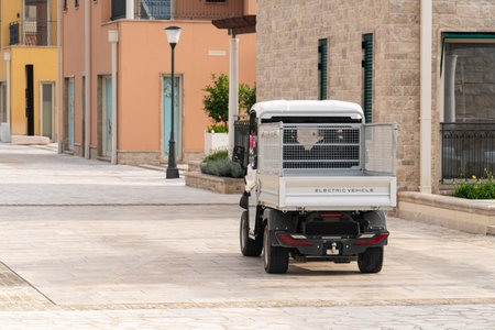 City electric truck on a street..の写真素材