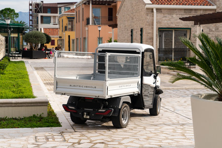City electric truck on a street..の写真素材