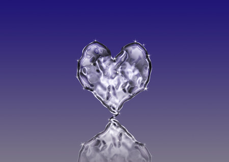 ice blue heartの写真素材