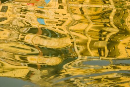 boat reflection on water abstract photographyの写真素材
