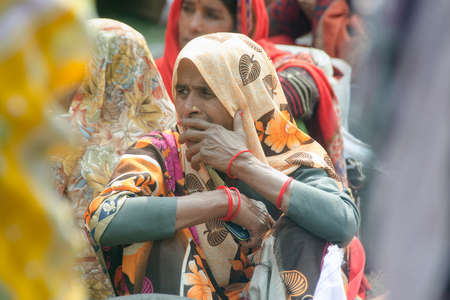 female pilgrim at ganga sagar transit camp kolkata