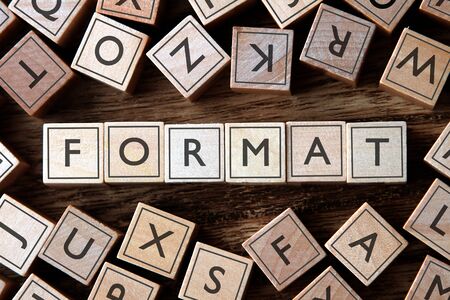 the word of FORMAT on building blocks conceptの写真素材