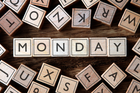 the word of MONDAY on blocks building conceptの写真素材