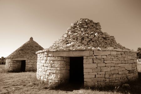 Two traditional istrian huts - Kazun.の写真素材