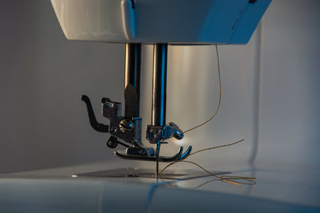 Shuttle a needle. Part of the sewing machine close-upの写真素材