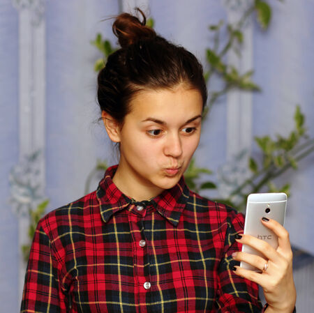 Beautiful girl taken pictures of her self, の写真素材