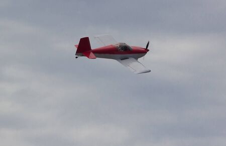 little plane in the air. Small aircraft
