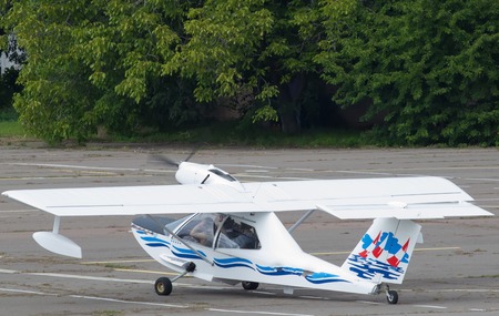 little plane in the air. Small aircraft