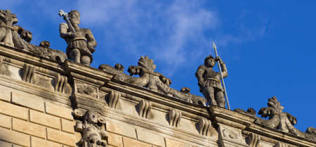 Best places of Lviv city.  Sculptures in the central square of Lvivの写真素材