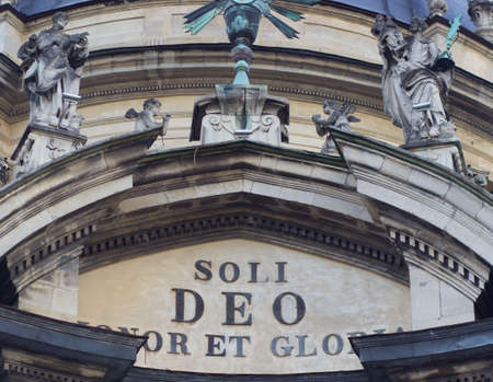 The main facade of Dominican church and monastery. Clouse upの写真素材