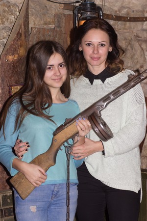 Lviv, Ukraine - Novenber 2015: Themed restaurant Kryjivka. Most visited facility in Europe. 1,000,000 visitors per year. Last Kryjivka UPA remaining since World to the present day in Lvivのeditorial素材