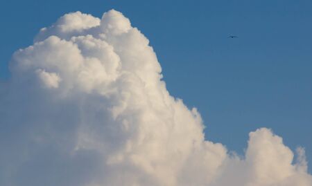 Blue sky with clouds. tops ice creamの写真素材
