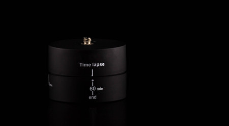 Time laps device for rotation 360 degree isolated on black background