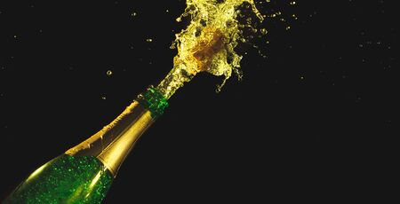 Happy New Year champagne shot cork. holidayの写真素材