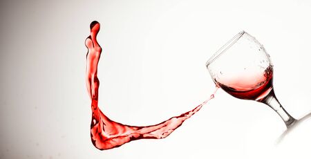 Red Wine Pouring in glass. For menuの写真素材