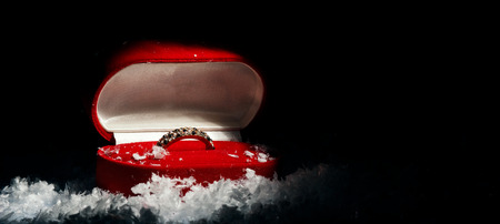 close up of ring boxの写真素材