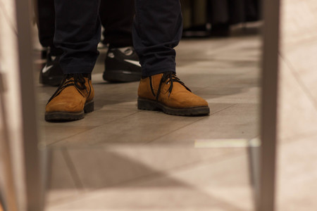 shoe store in modern mallの写真素材