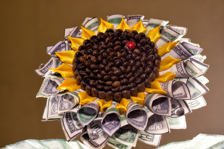 concept financial investment and planning with us dollars. Hand madeの写真素材