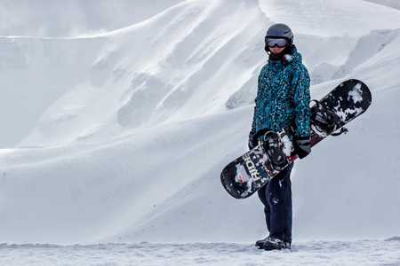 DRAGOBRAT, UKRAINE - MARCH 17: jump of Freeride Skating Festival March 17, 2017 in Dragobrat, Ukraineのeditorial素材