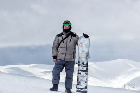 DRAGOBRAT, UKRAINE - MARCH 17: jump of Freeride Skating Festival March 17, 2017 in Dragobrat, Ukraineのeditorial素材