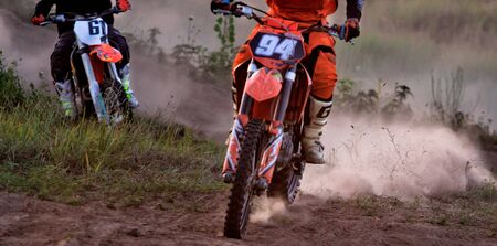 Details of debris in a motocross raceの写真素材