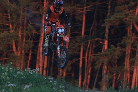 CHERKASSY, UKRAINE - JULAY 7 2017 : rider on Motocross Training of motorcyclists before competitions...