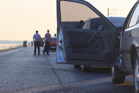 traffic jam on the highwayの写真素材