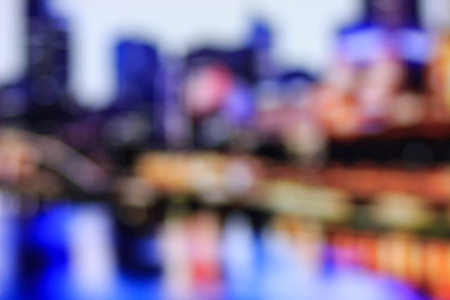 City blurred bokeh lights night view, abstract backgroundの写真素材