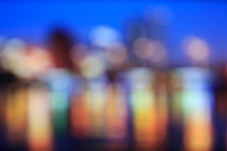 City blurred bokeh lights night view, abstract backgroundの写真素材