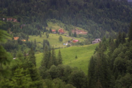 beautiful summer mountain and small village (Carpathian. Ukraine)の写真素材