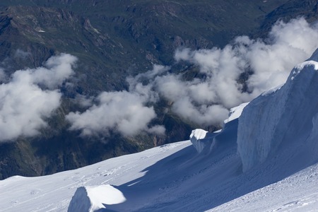 Alps Alpine Landscape of Mountain . Cloudsの写真素材