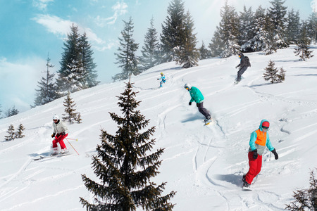 People Snowboard Winter Sport Friendship Concept.の写真素材