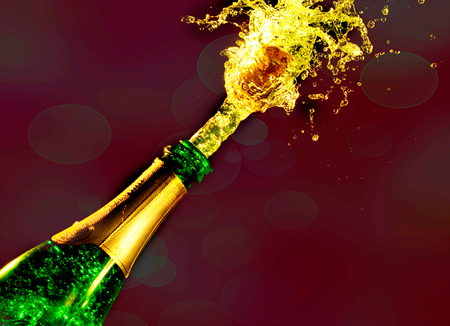Close-up of champagne explosion. Celebration themeの写真素材