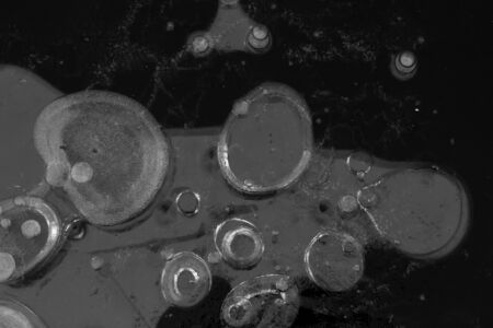 Texture pattern background white Winter, river ice air bubbles stagnant. drawing on ice frost...