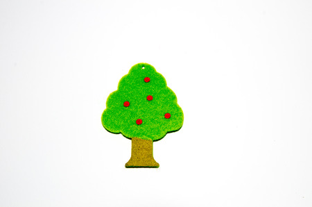tree green cloth on a white backgroundの写真素材