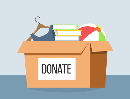 Donation box for refugees flat designのイラスト素材