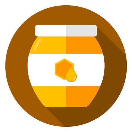 Glass of honey flat design iconのイラスト素材