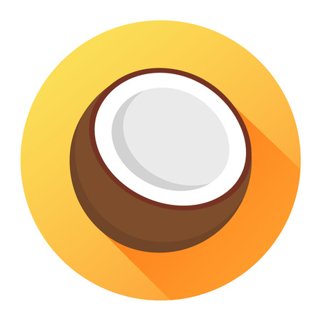 Coconut flat design iconのイラスト素材