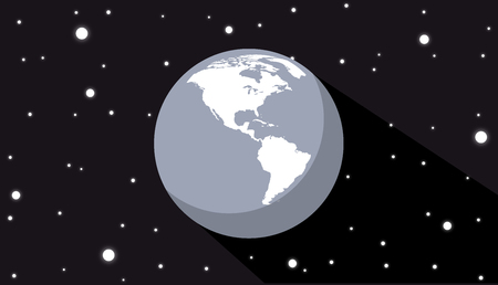 Globe in space sphere flat designのイラスト素材